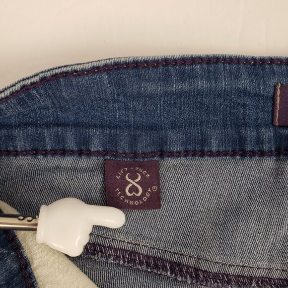 NYDJ 2P Lift Tuck Crochet Hem All Over Stretch Womens Doilie Ankle Jeans Pants - Picture 6 of 16